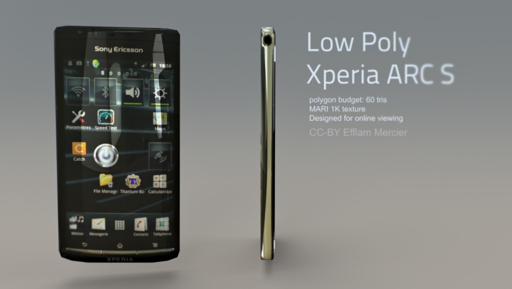 Xperia ARC S Lowpoly +1K texture preview image 1